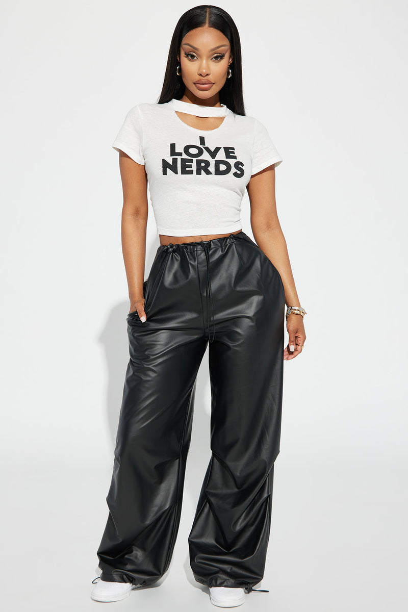 Jodie Faux Leather Parachute Pant Black Fashion Nova Pants