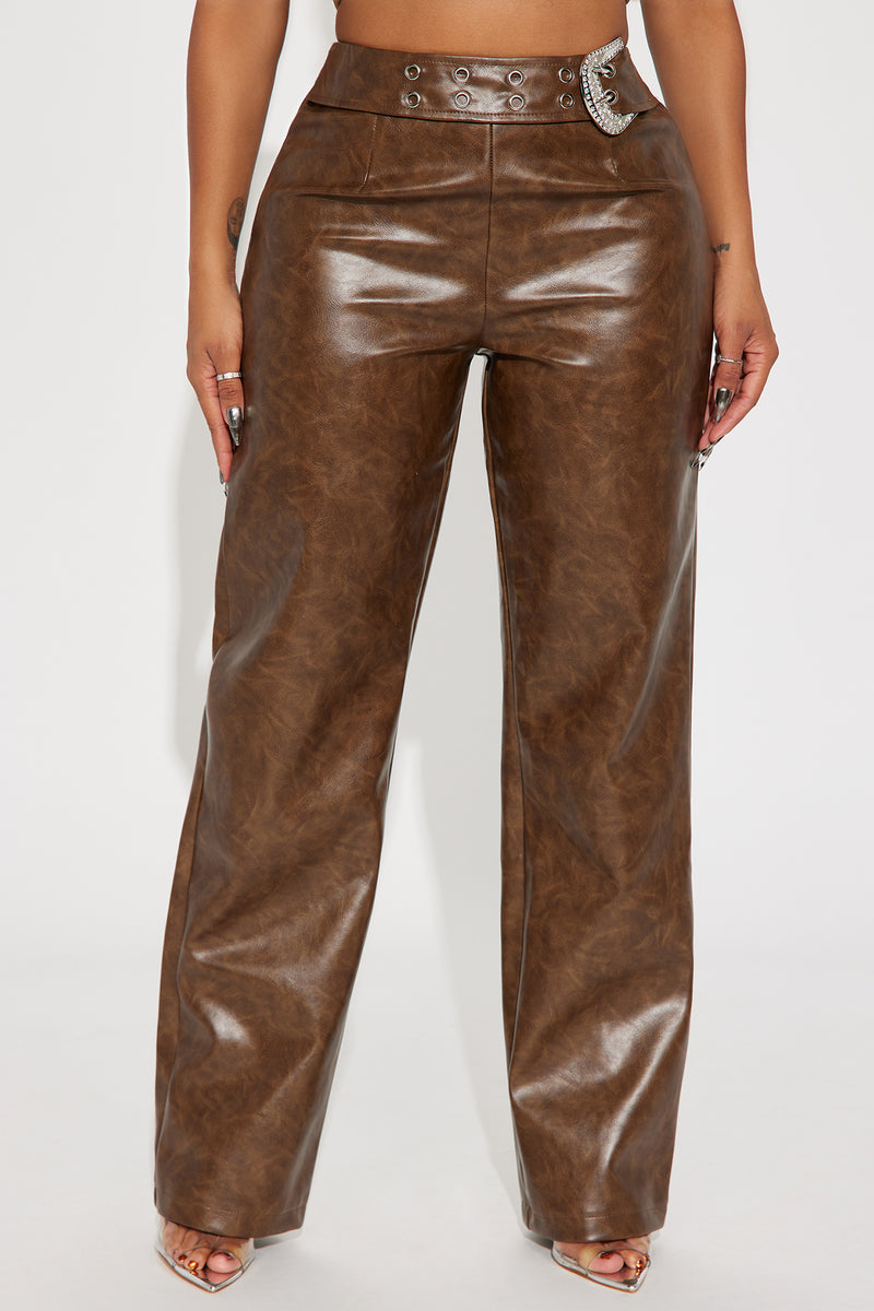 Brown Leather Pants main image 1