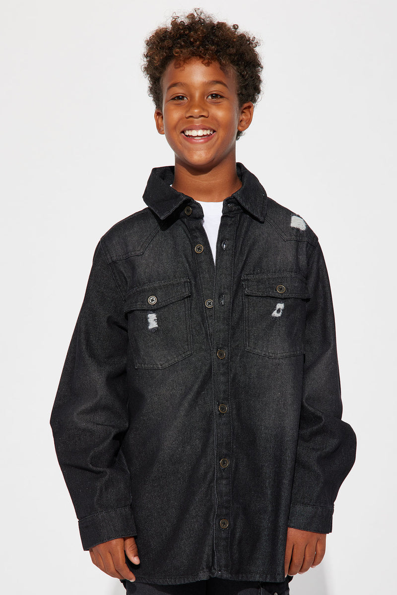 Boys black jean jacket sales