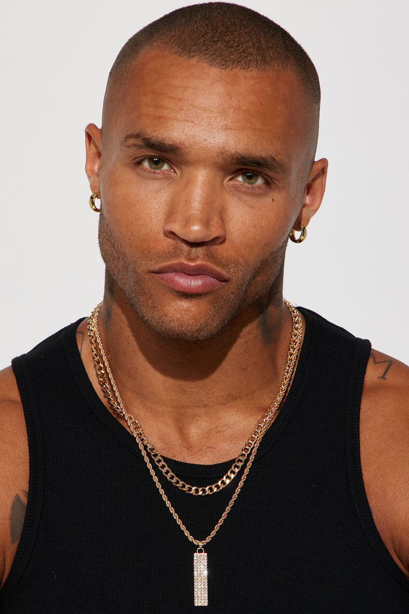 On The Bar 2 Piece Chain Necklace Gold Fashion Nova Mens