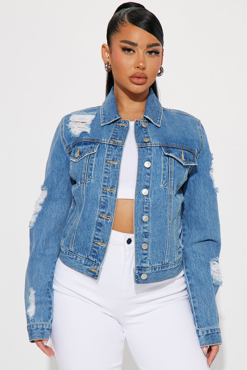Fashion nova cheap ripped jean jacket
