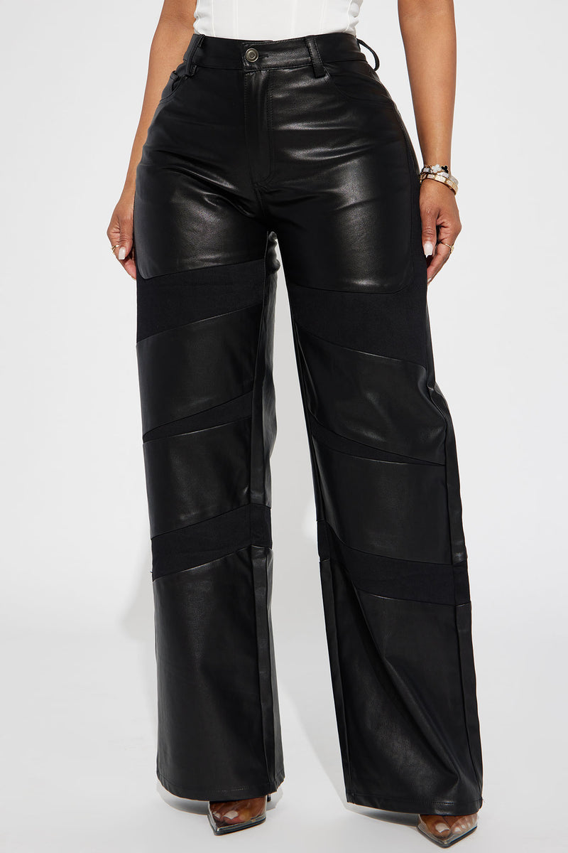 Moto Chic Faux Leather Pant - Black, Fashion Nova, Pants