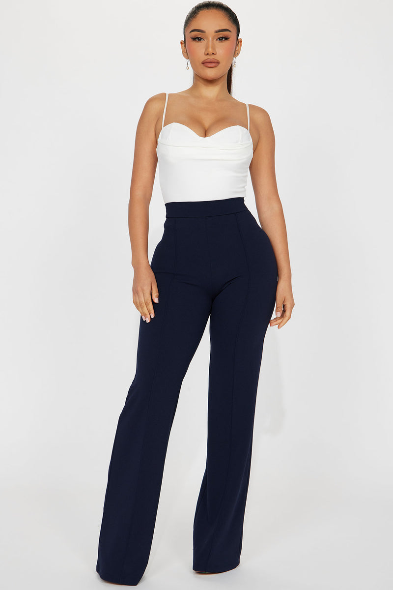 Victoria High Waisted Dress Pants - Navy, Fashion Nova, Pants