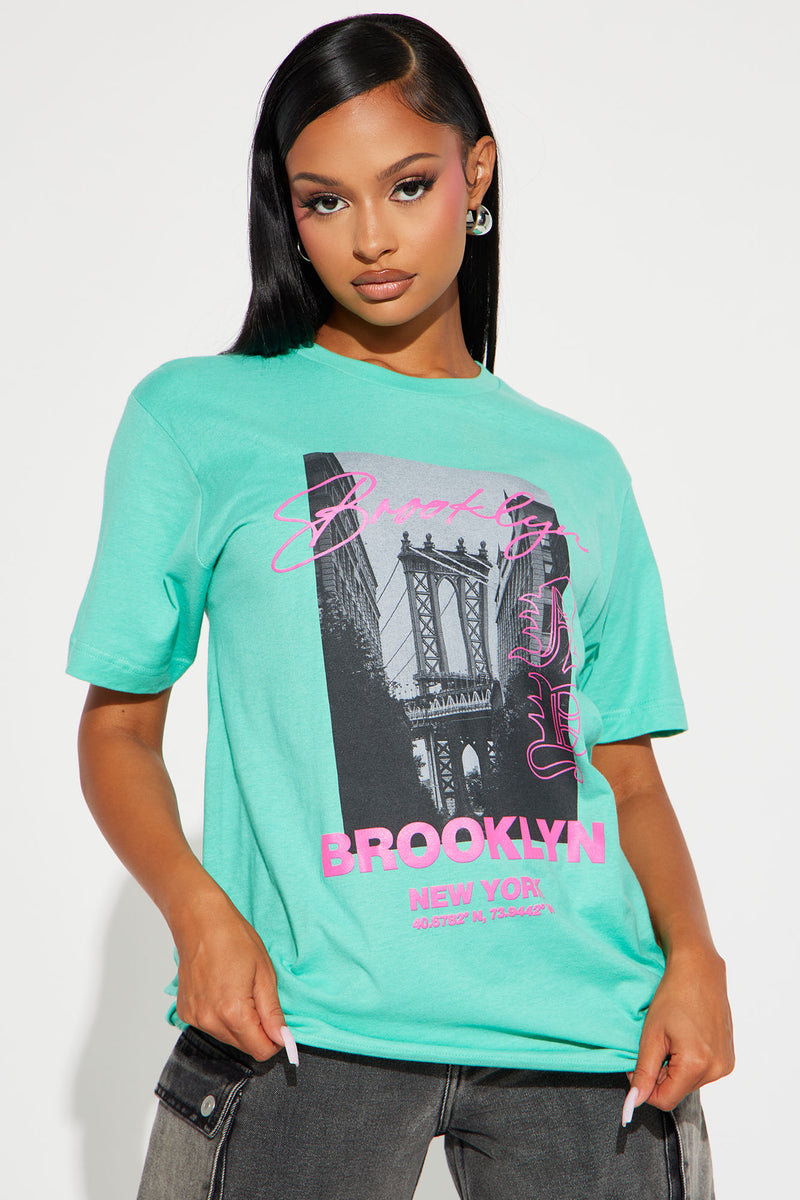 Brooklyn Baby Graphic Tee Mint Fashion Nova Screens Tops and