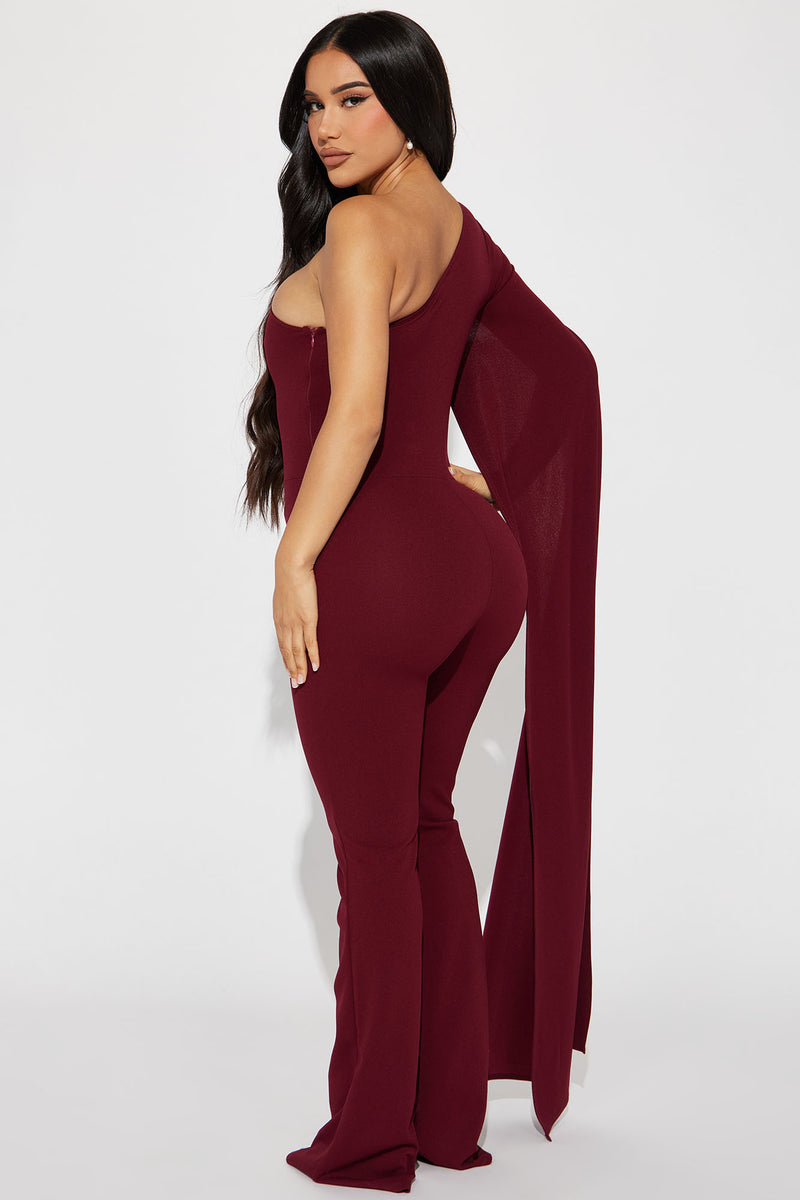 Burgundy jumpsuit clearance fashion nova