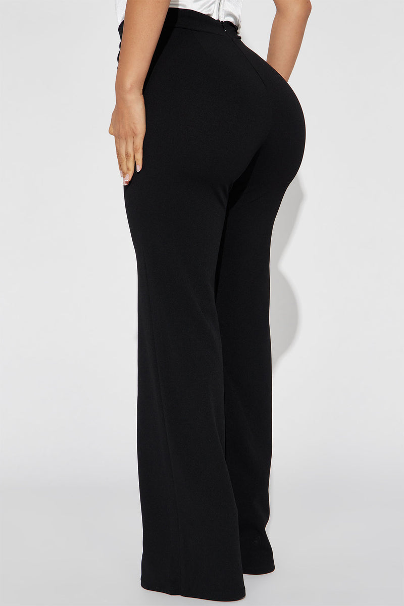 Femme Luxe high waist bootcut trouser in black