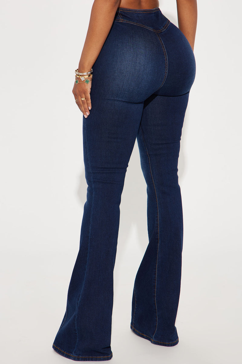 Rosemary Stretch Flare Jeans Dark Wash Fashion Nova, Jeans