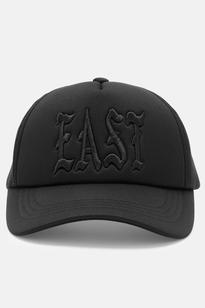 East Side Trucker Hat Black/Black Fashion Nova, Mens Accessories