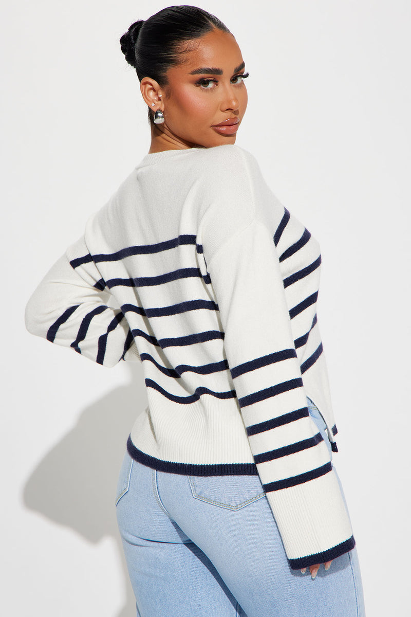 Lexley Striped Sweater Off White combo Fashion Nova Sweaters