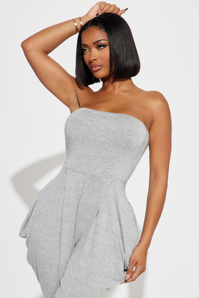 Fashion nova sales grey jumpsuit