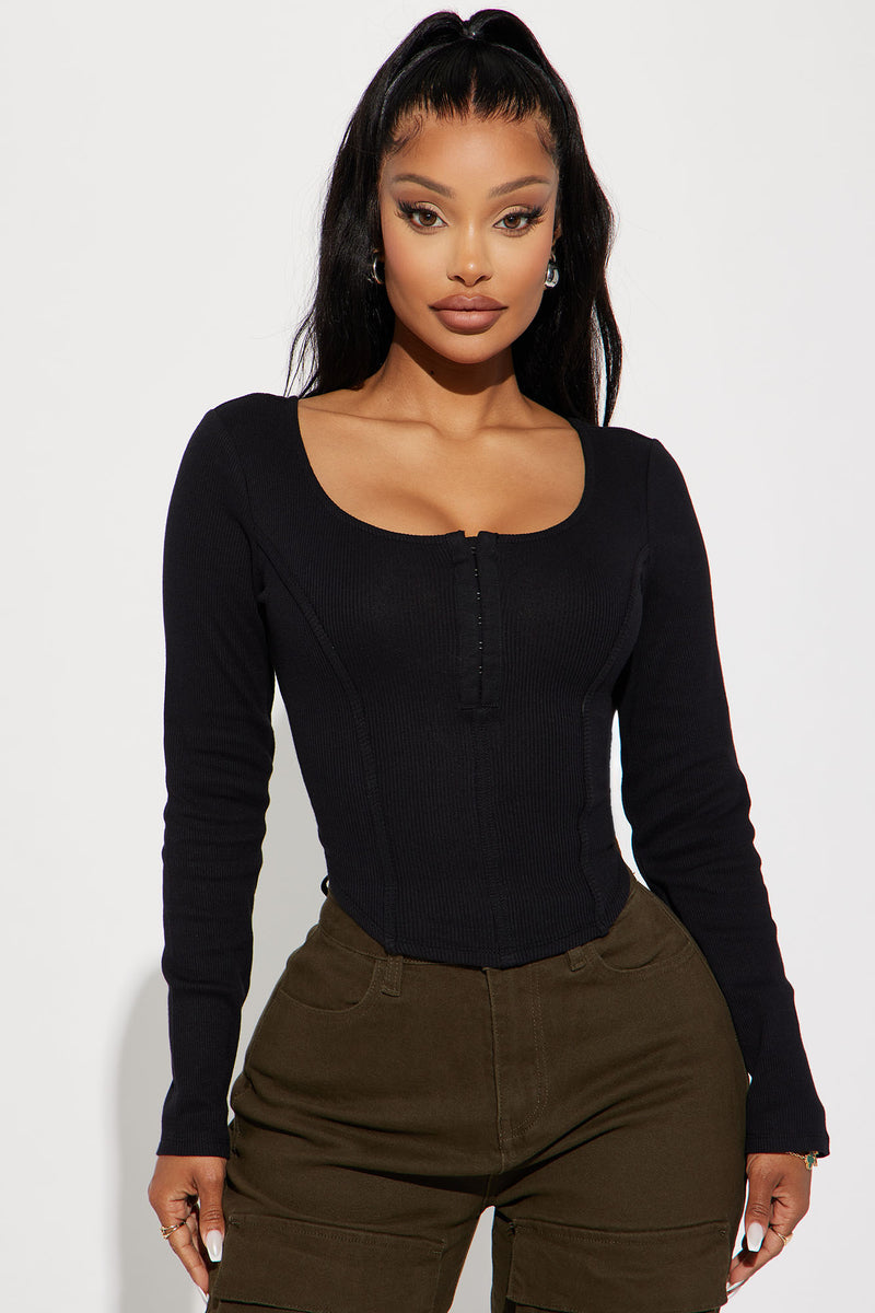 Secret's Out Rib Top Black Fashion Nova, Knit Tops Fashion Nova