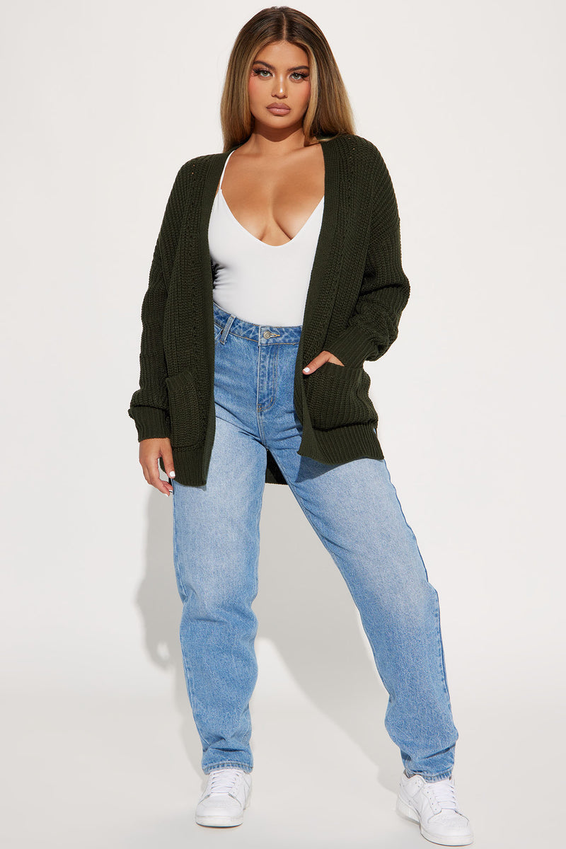 Women's hunter deals green cardigan sweater