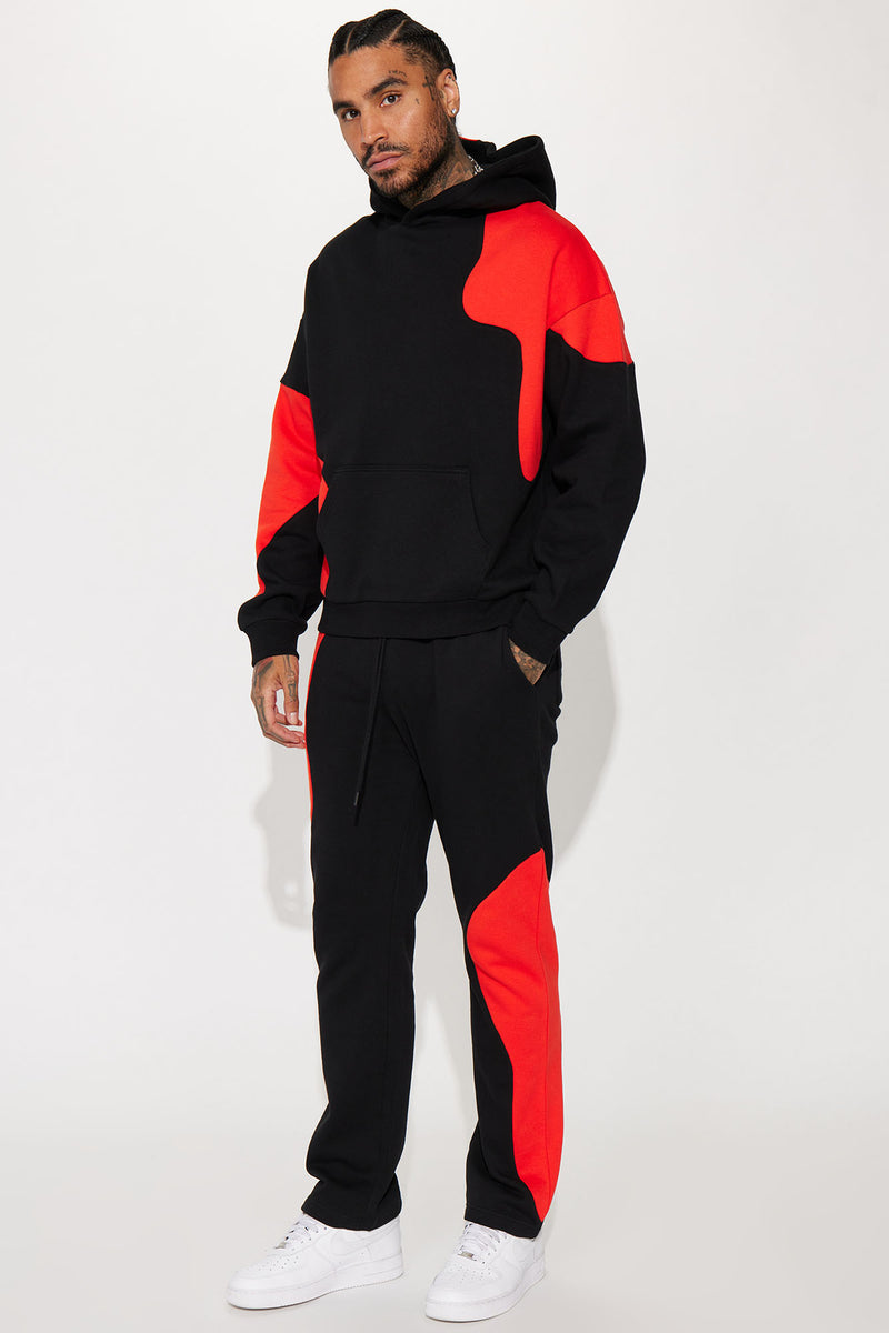 Tyson Opposite Forces Straight Sweatpants Black Red Fashion