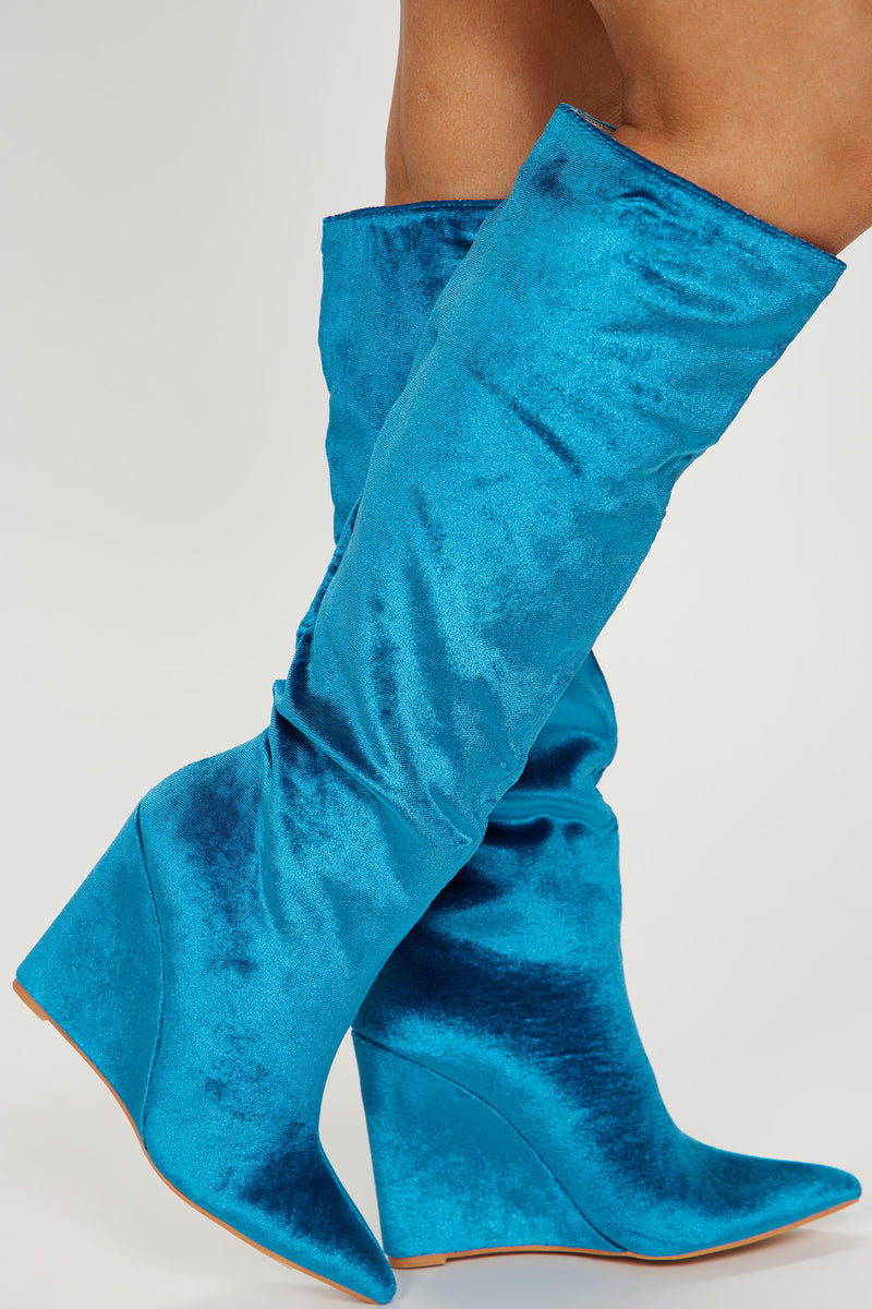 C est La Vie Knee High Boots Blue Fashion Nova Shoes