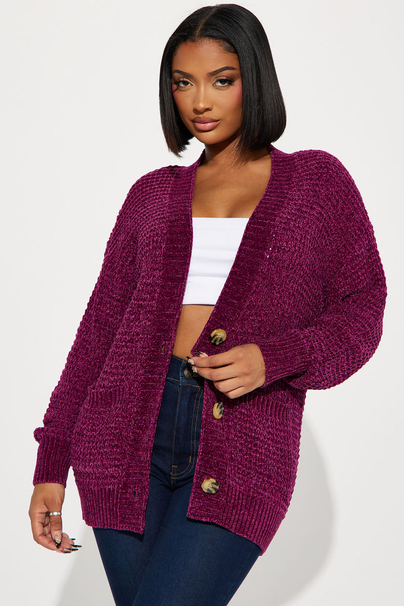 Magenta cardigan deals sweater
