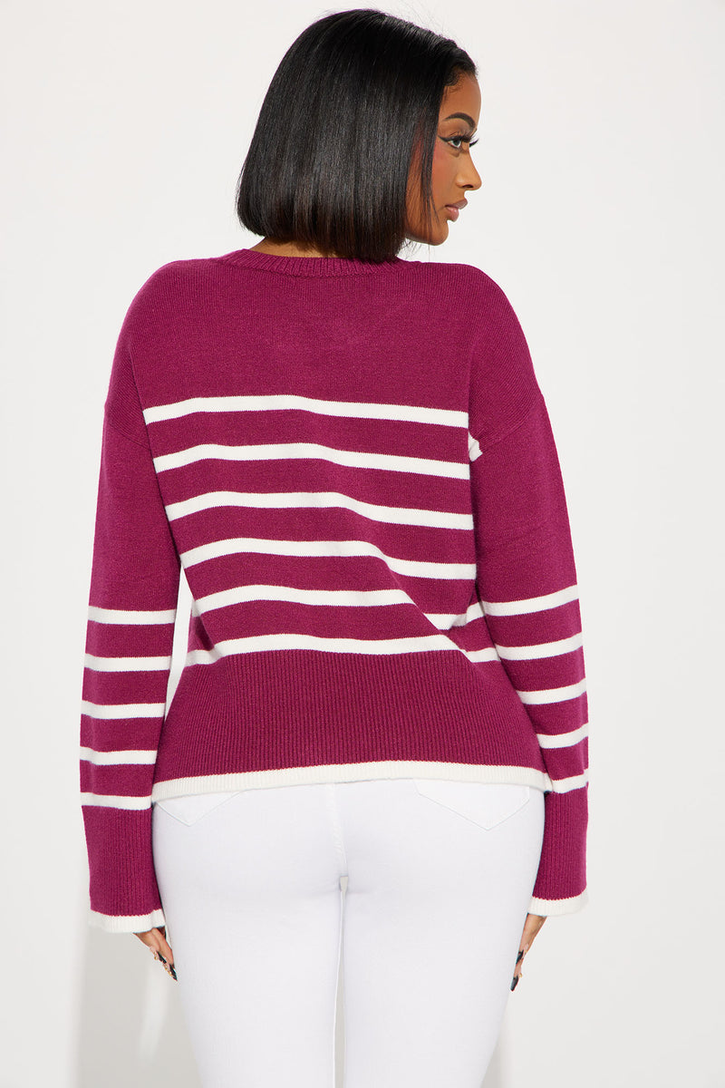 Lexley Striped Sweater - Raspberry/Combo | Fashion Nova, Sweaters ...