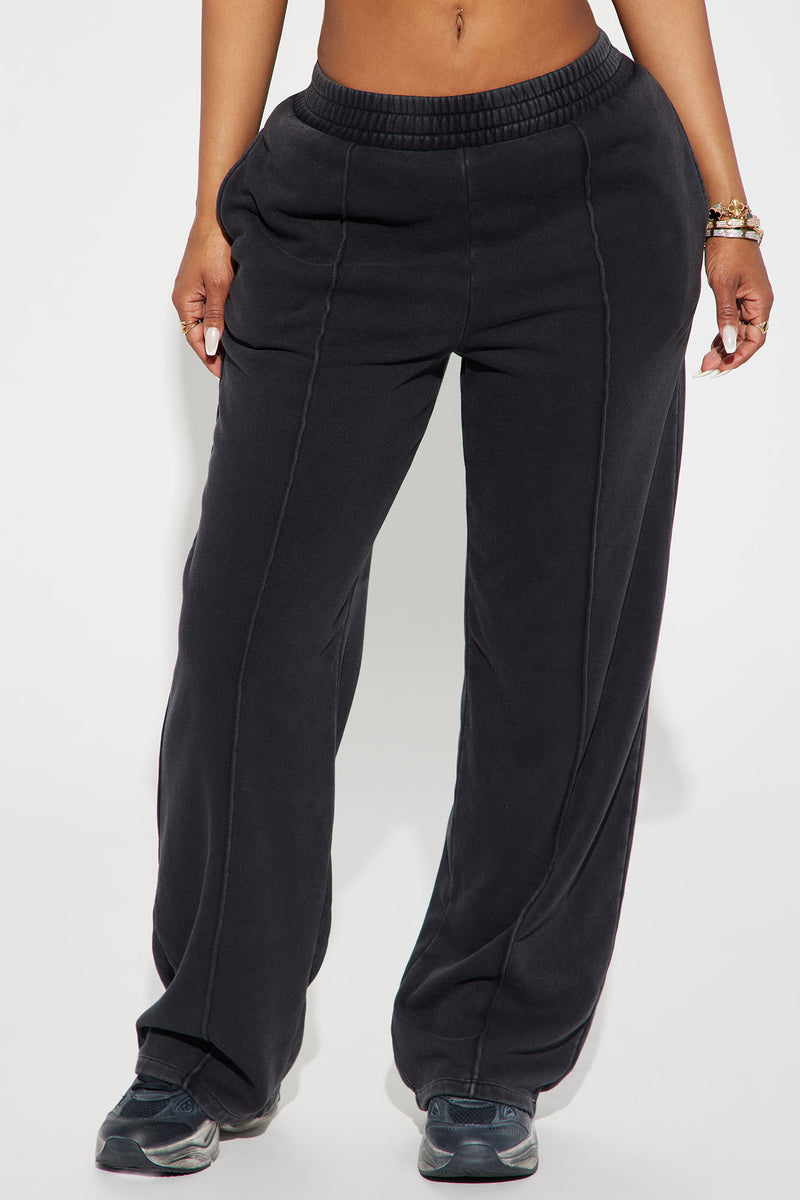 Wide leg fleece clearance pants