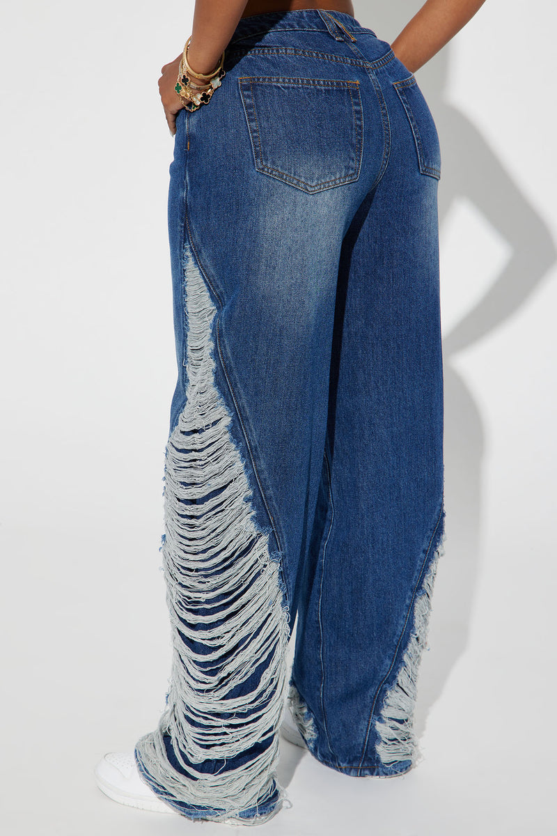 Side fringe jeans fashion nova sales