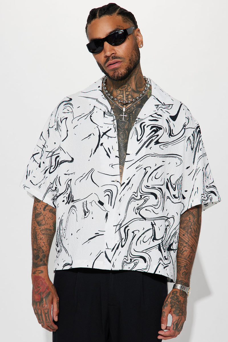 Great Mistakes Button Up Shirt White combo