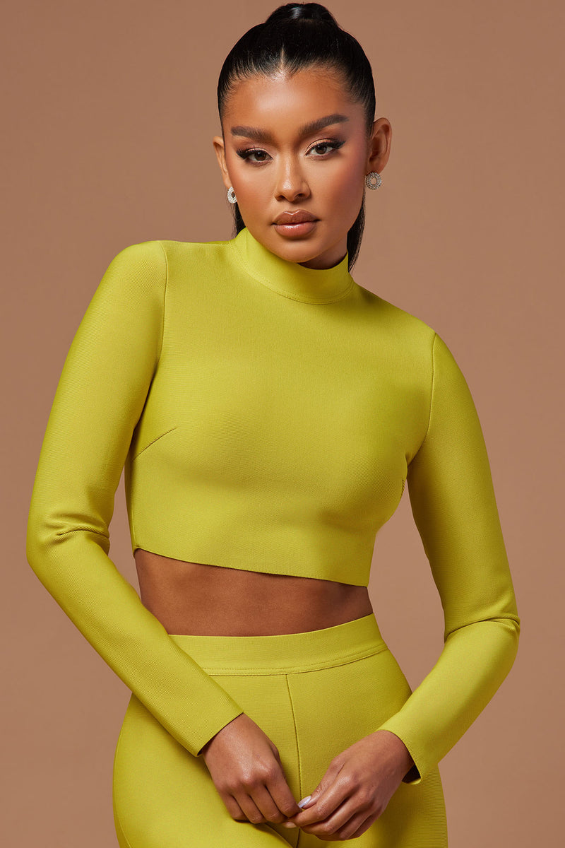 Avah Bandage Crop Top Chartreuse Fashion Nova, Luxe Fashion Nova