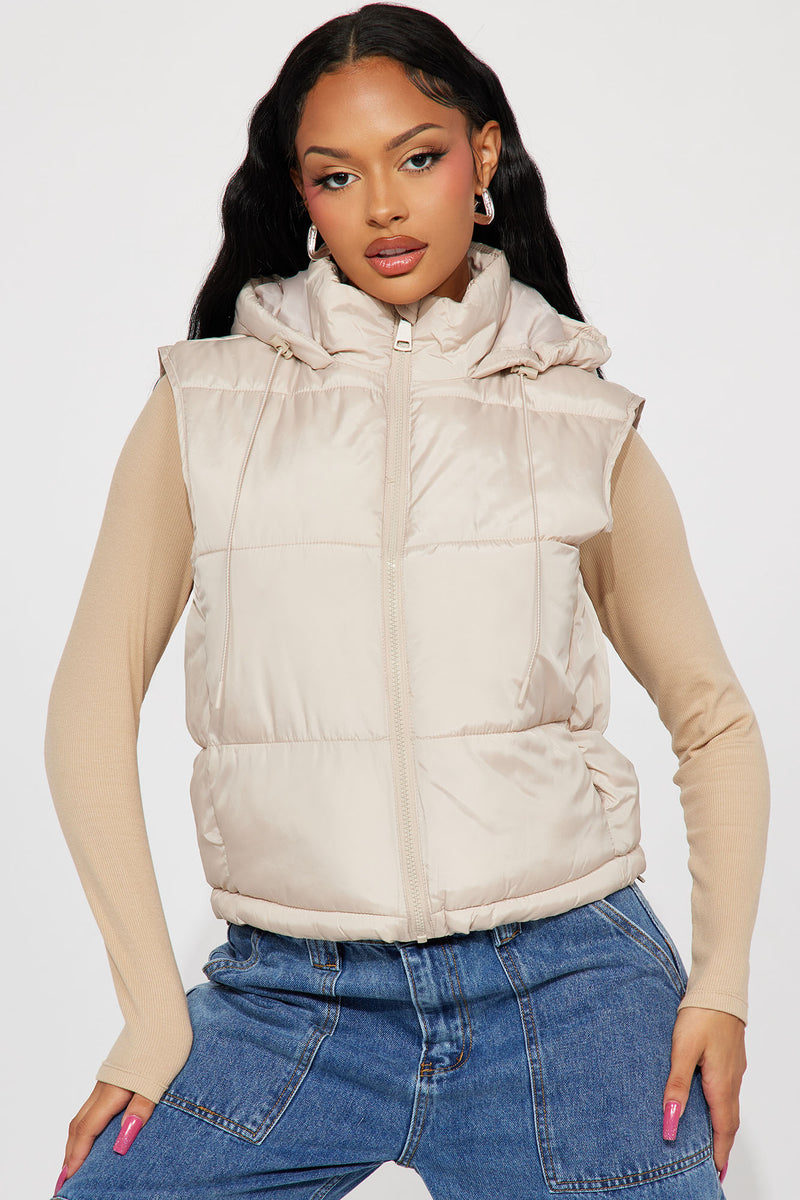 Khaki puffer vest hotsell