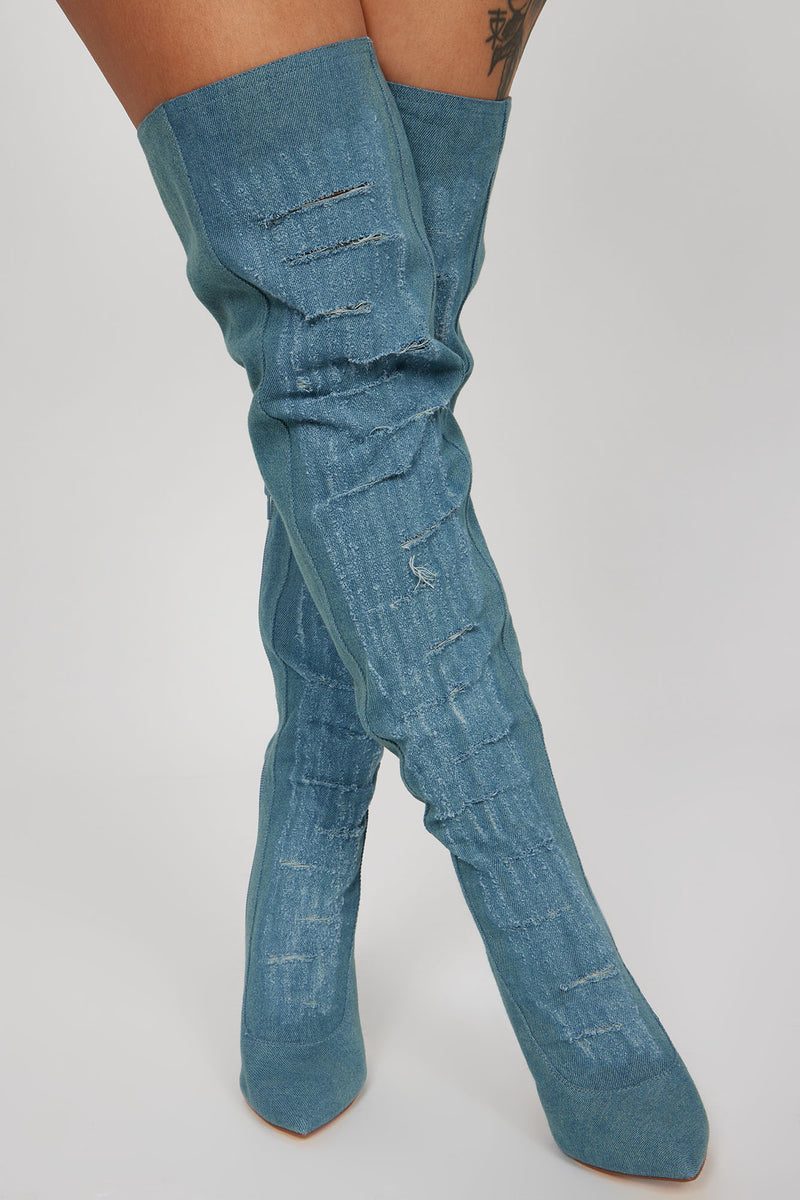 Light denim boots store
