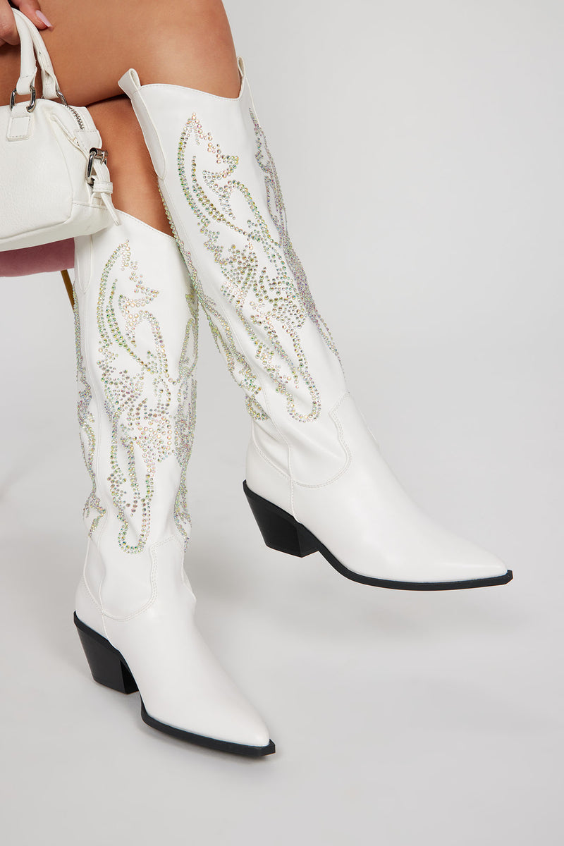 Girls white shop western boots