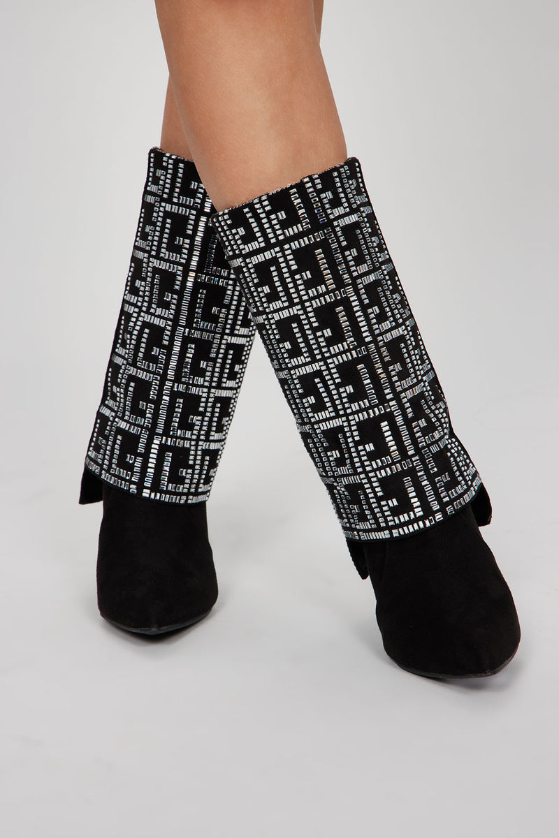 Sparkle All Night Booties Black