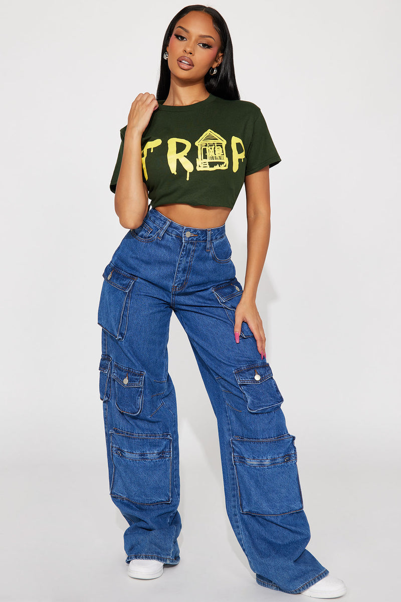 Trap House Short Sleeve Top Hunter Fashion Nova, Screens Tops and Bottoms Fashion Nova