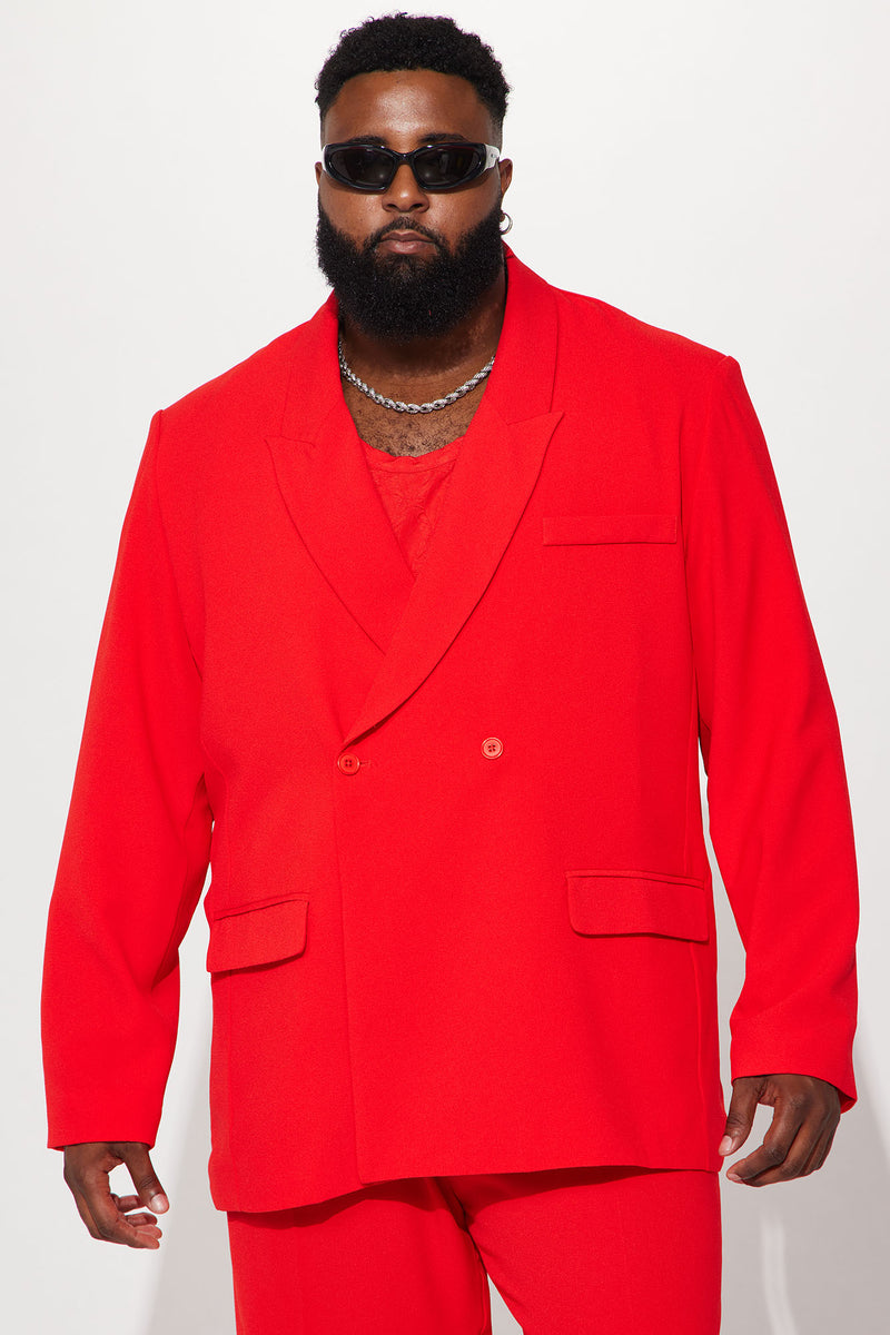 Double breasted red jacket discount