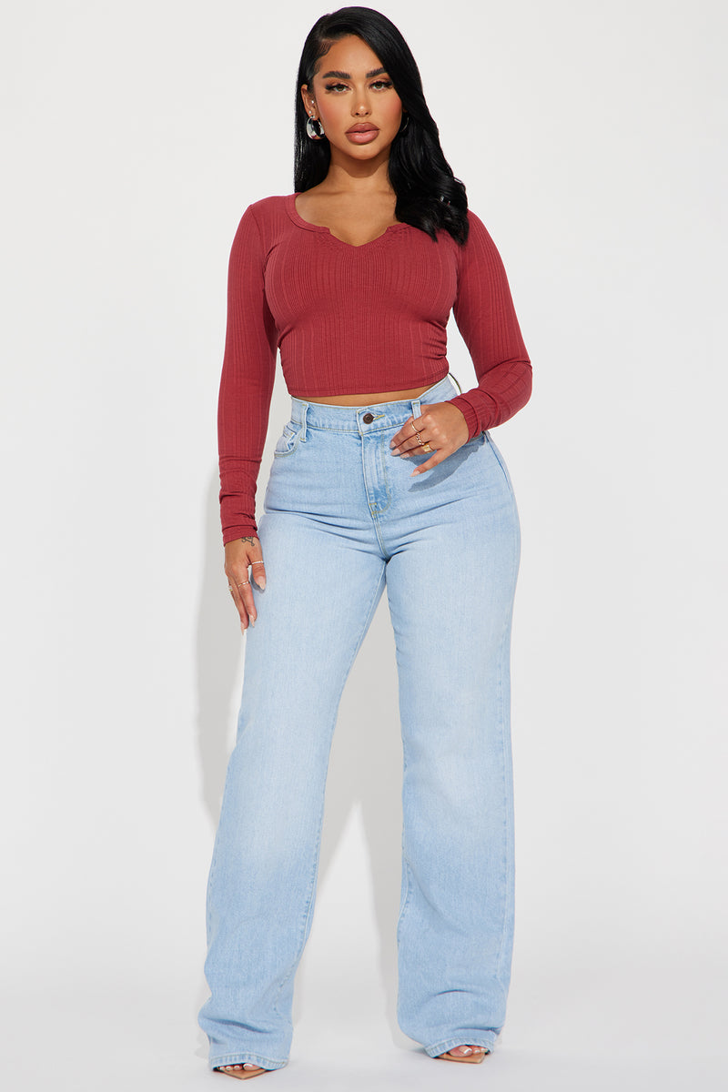 Koryn Ribbed Top - Rust | Fashion Nova, Basic Tops & Bodysuits | Fashion Nova