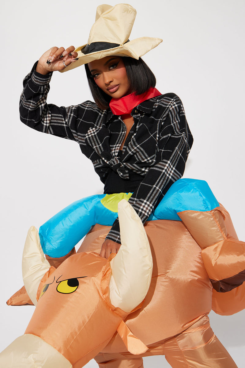 Cowboy riding cheap bull costume