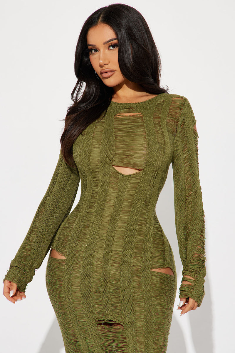 Olive green dress fashion nova top