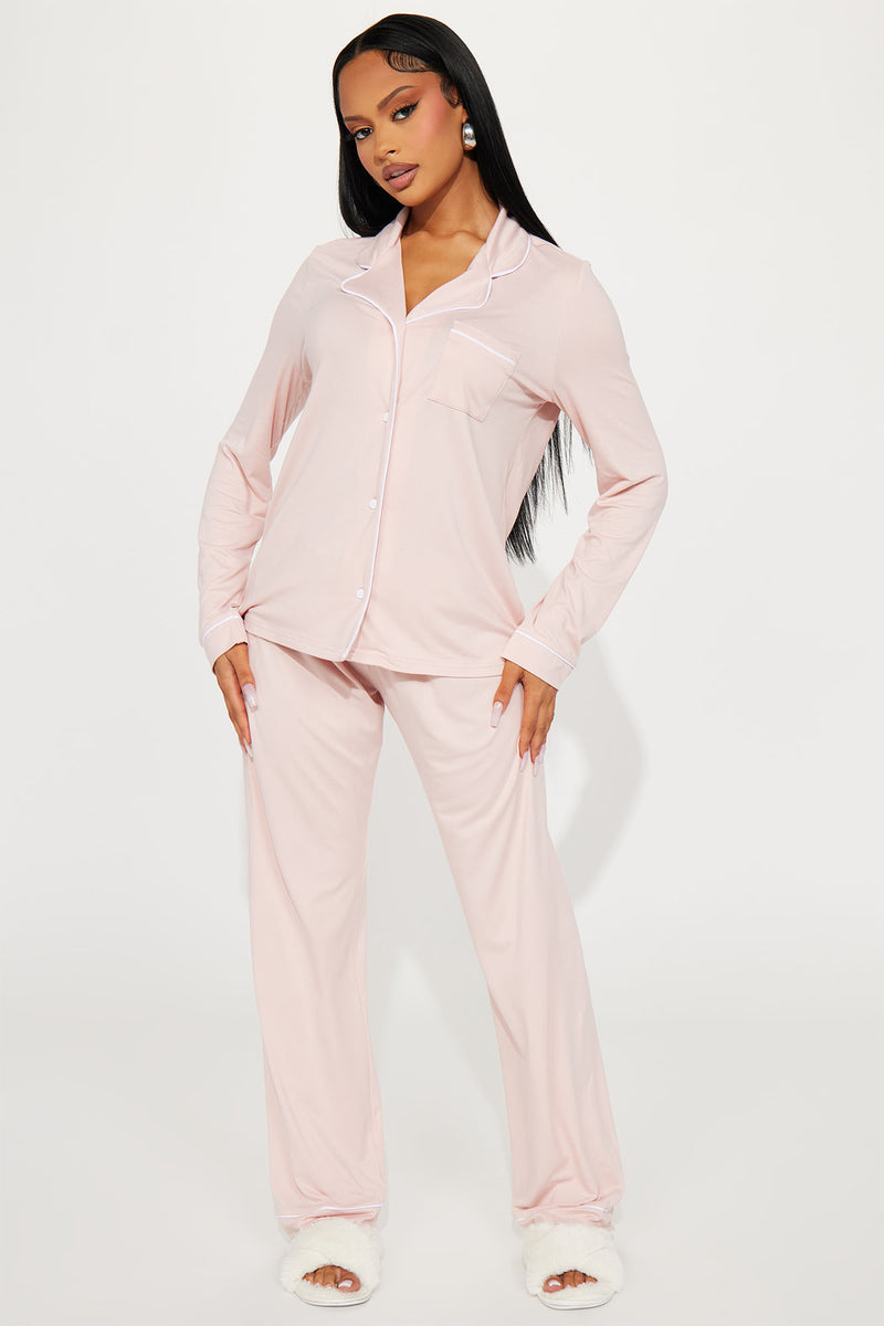Relax With Me PJ Pant Set Pink Fashion Nova Lingerie