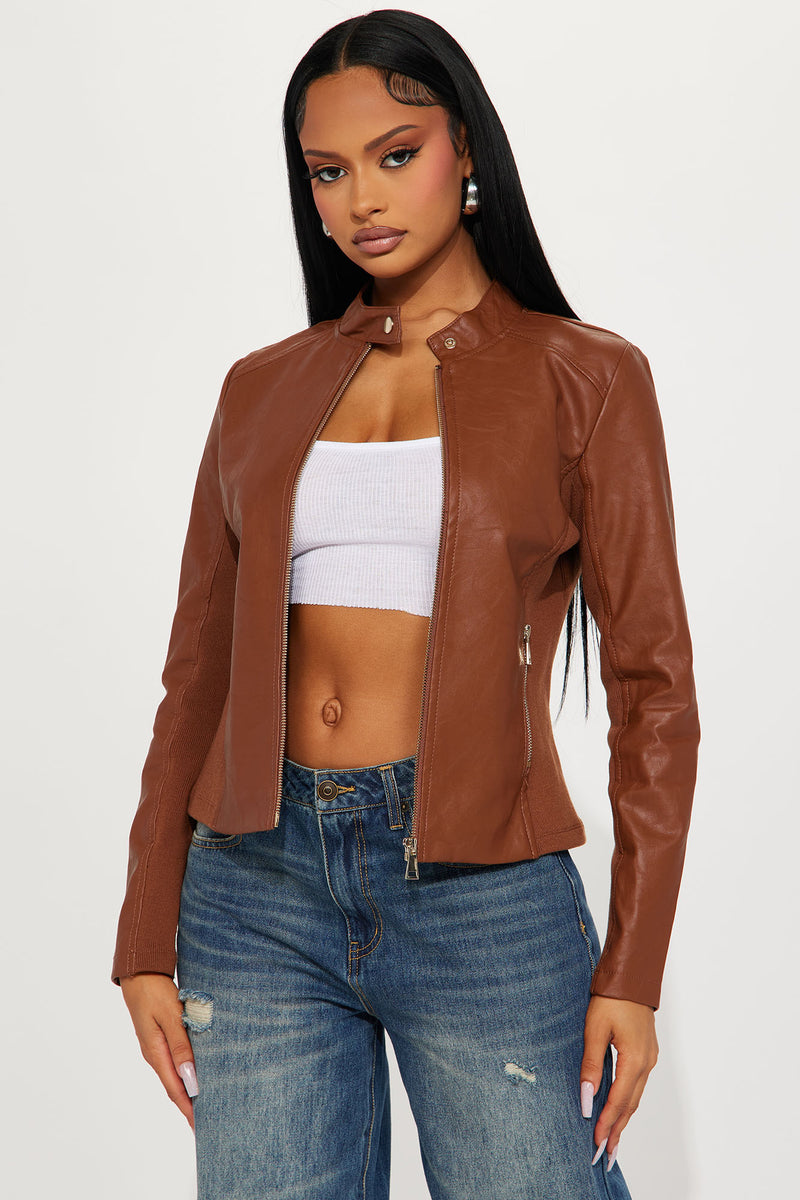 Camel leather discount blazer womens