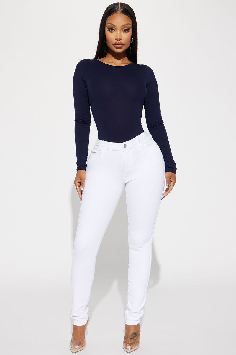Classic Mid Rise Skinny Jeans White Fashion Nova Jeans
