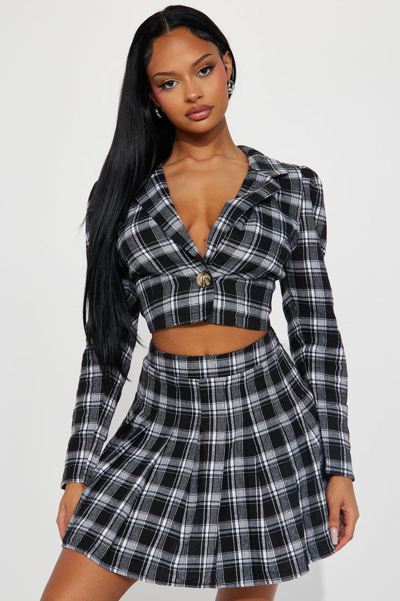 Plaid skirt fashion best sale nova