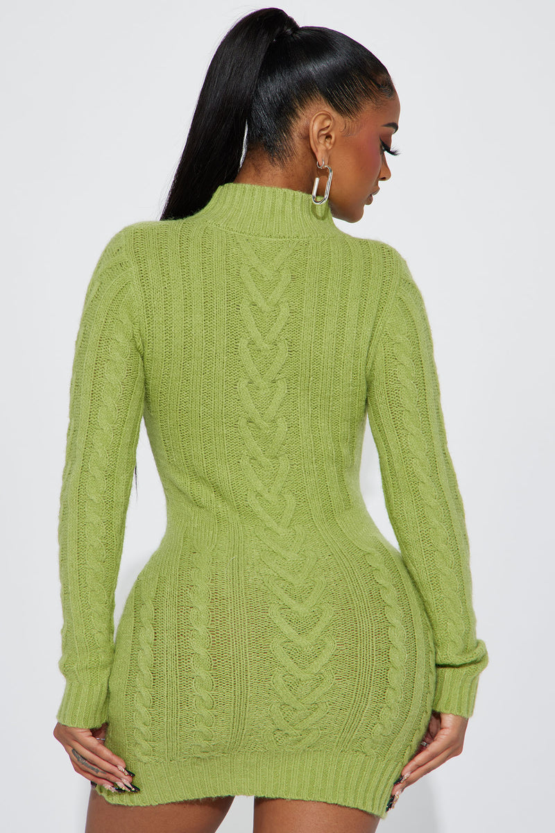 Lime green hot sale turtleneck dress
