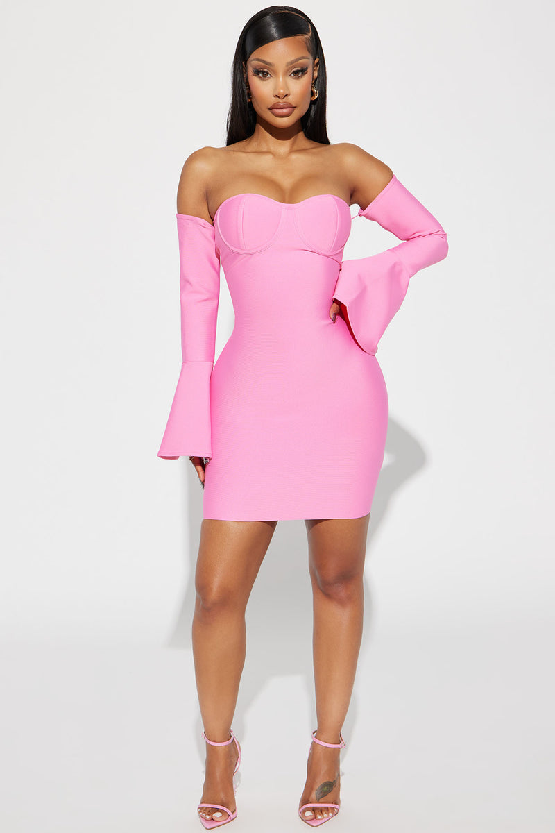 Andrea Bandage Mini Dress - Pink