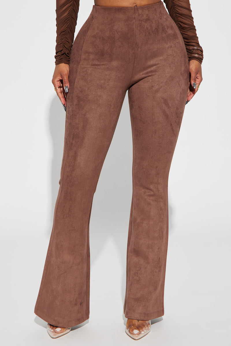 Play It Suede Flare Pant - Brown