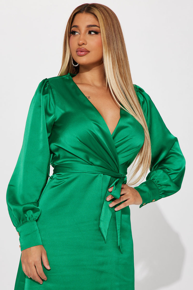 Eva Satin Midi Dress