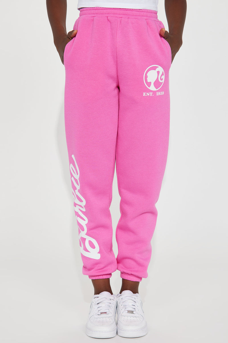 Mini Barbie Fleece Joggers Pink combo