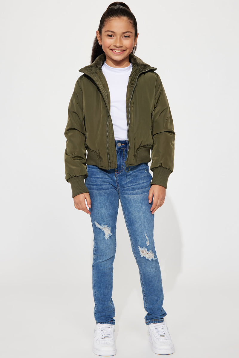Mini Nights In Denver Bomber Jacket Olive Fashion Nova Kids
