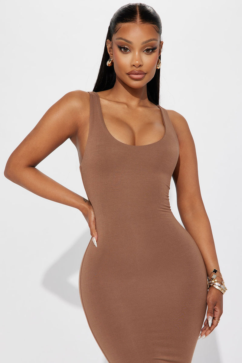 Your Needs Met Dress Beige