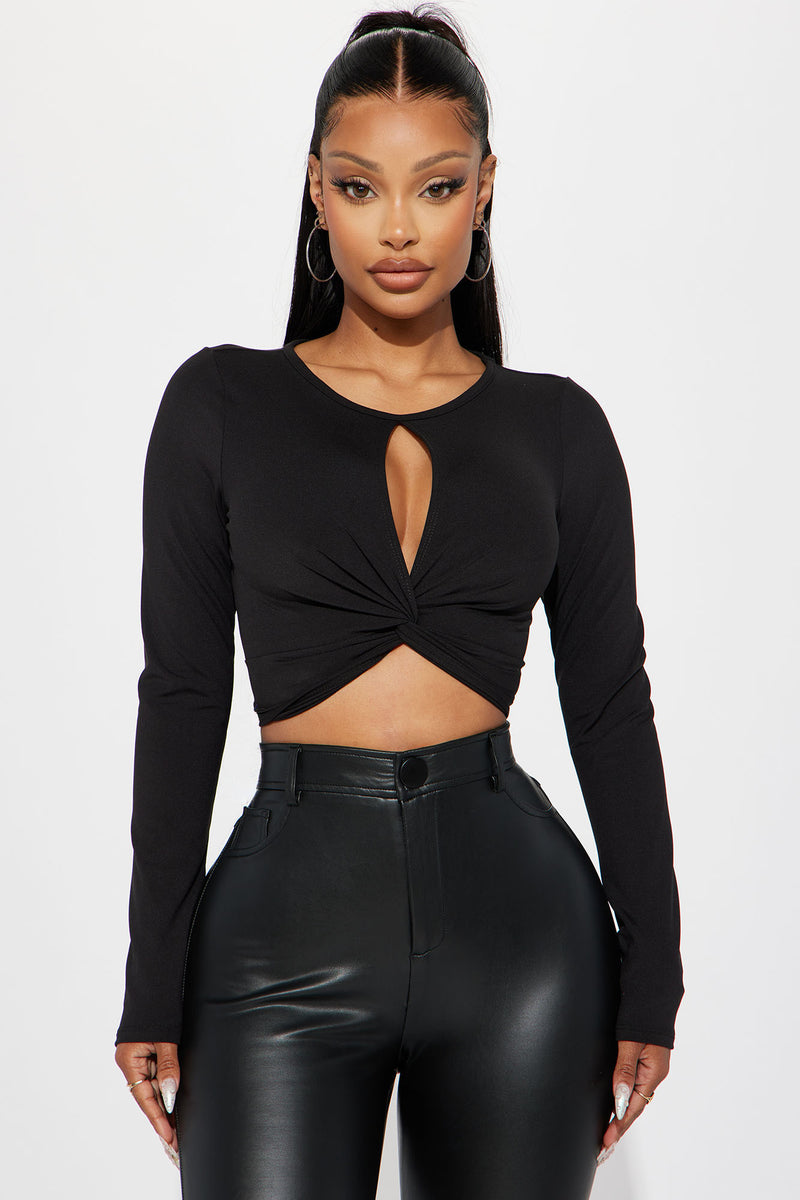 Jaylene Smooth Fit Top Black Fashion Nova, Knit Tops Fashion Nova
