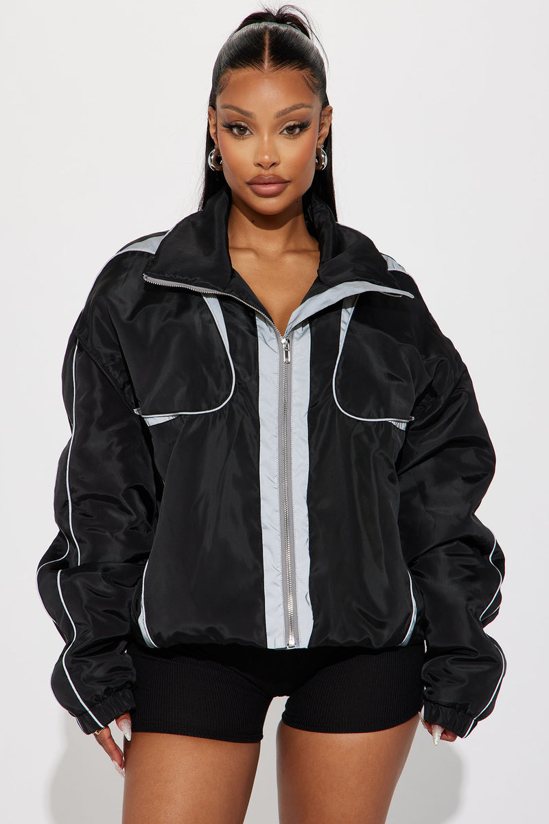 Rain Check Ready Reflective Windbreaker - Black, Fashion Nova, Jackets &  Coats