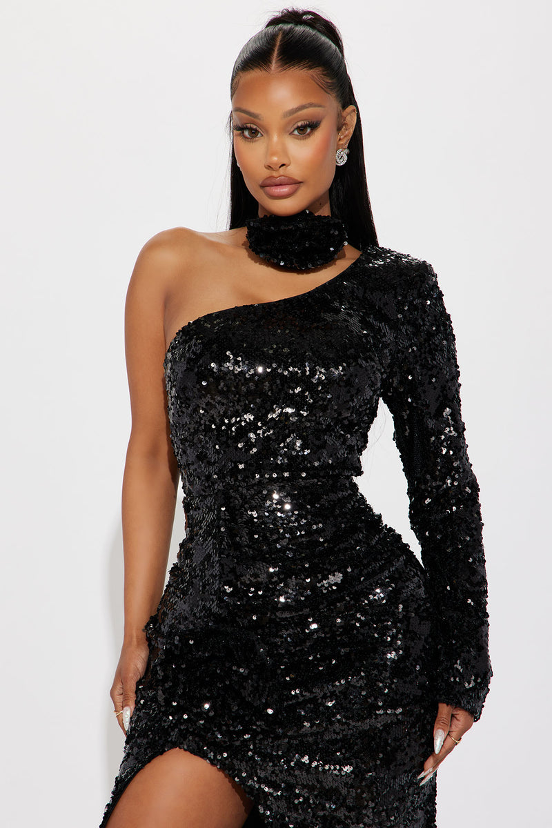 Celeste Sequin Gown Black Fashion Nova Dresses Fashion Nova