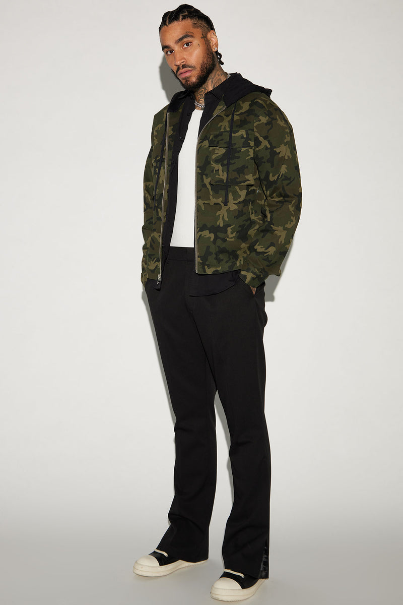 Mens camo utility jacket top