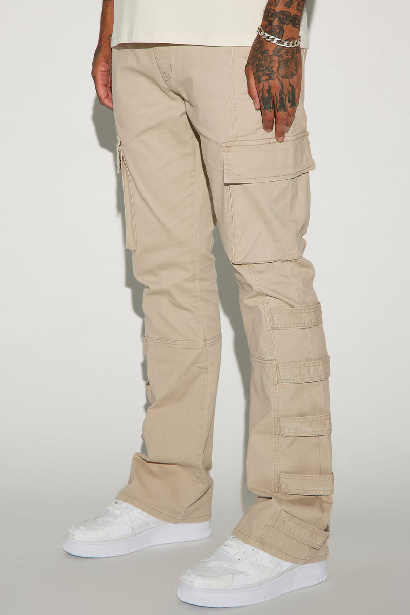 Stacked Cargo Pants
 Cadell Stacked Slim Flare Cargo Pants Tan