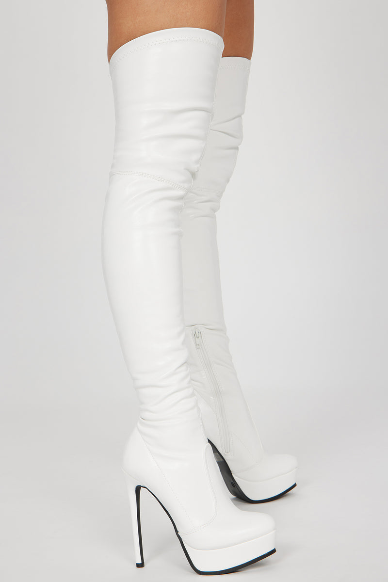 Fashion nova white booties shop
